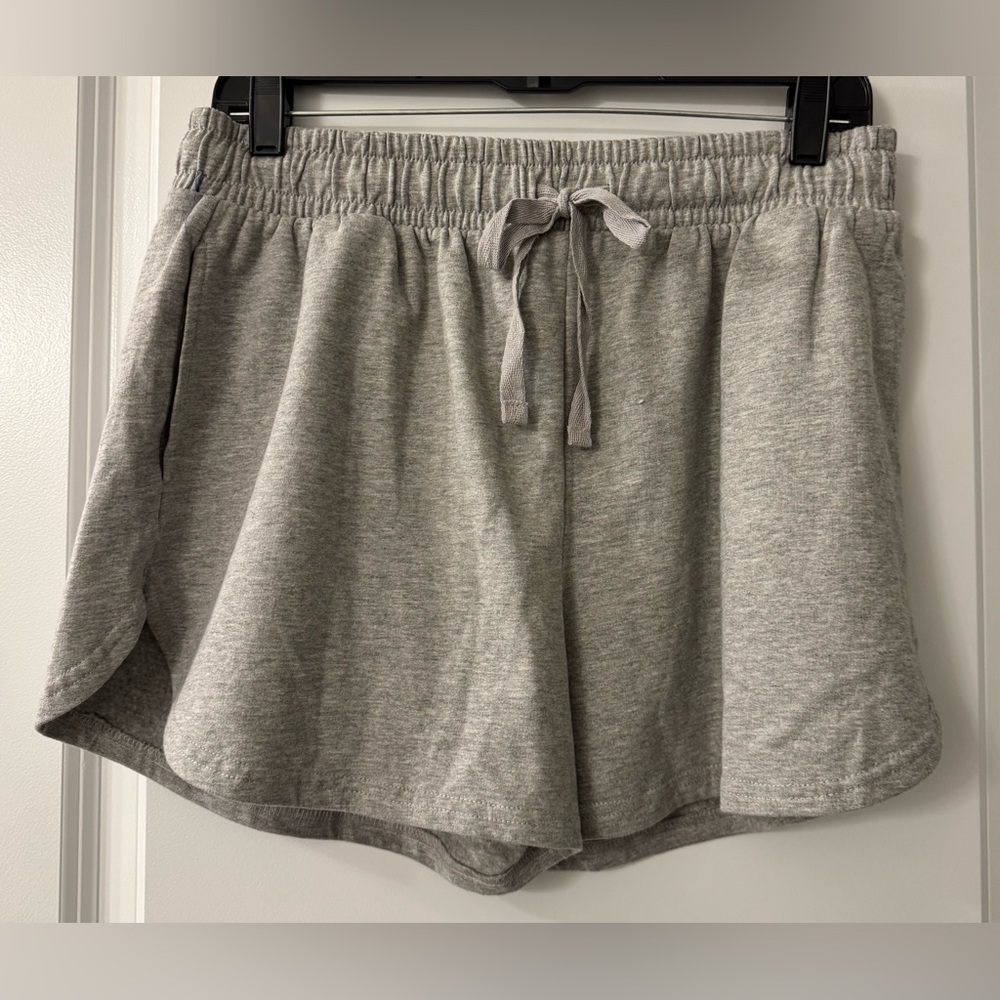 #1875 - Rebel Sky Light Gray Heather Sweatpant Shorts Elastic Waist Drawstring